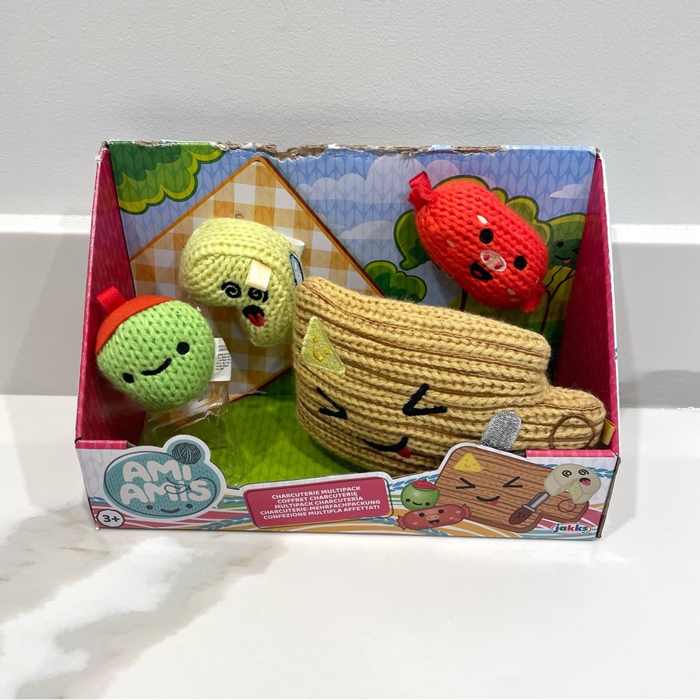 🔵3/$25 NEW Ami Amis Charcuterie Multipack Crochet Pocket-Sized Plush